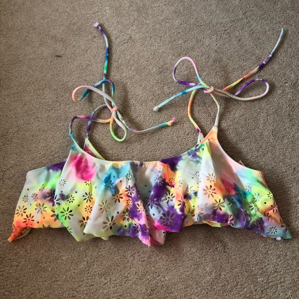 PINK flouncy bathing suit top